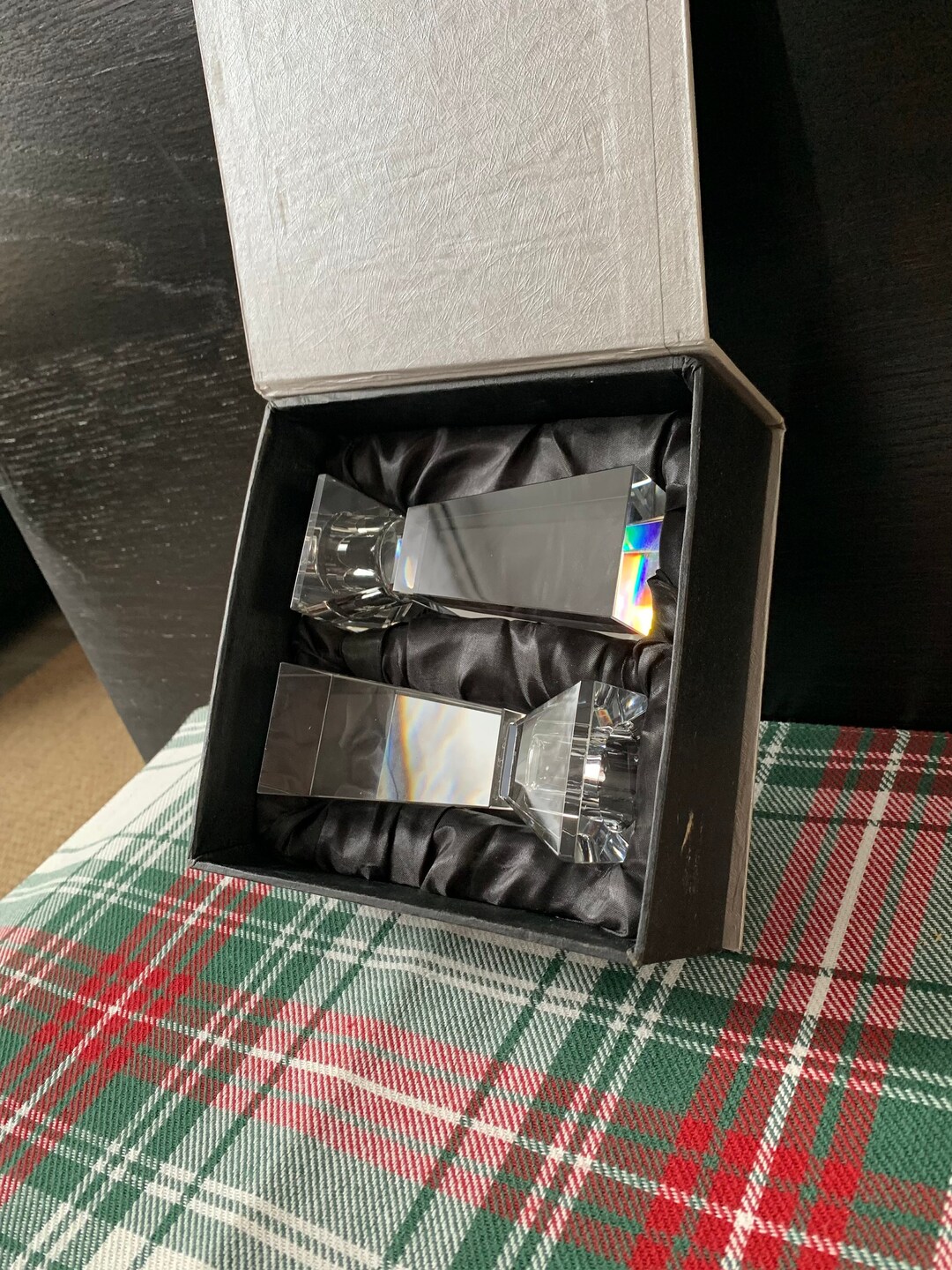 Verdici Design Crystal Candle Holders, Simplistic Angular