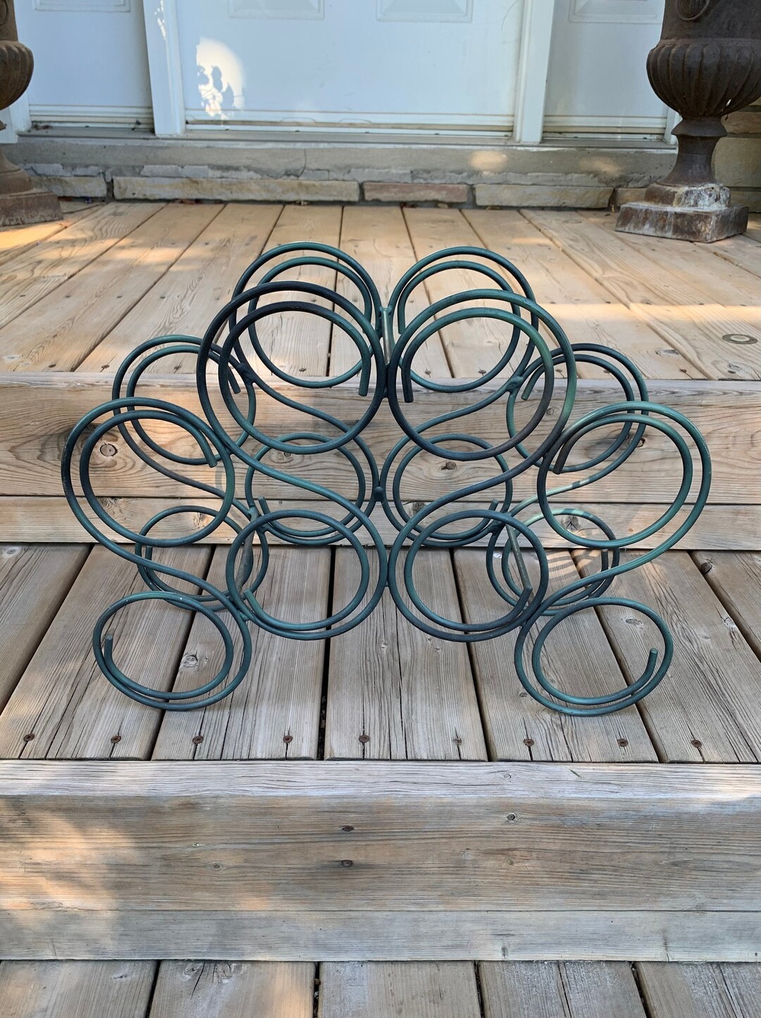 Fabulous Wine Rack, Rustic Iron Wine Rack, Holds 8 Bottles, Floor or ...