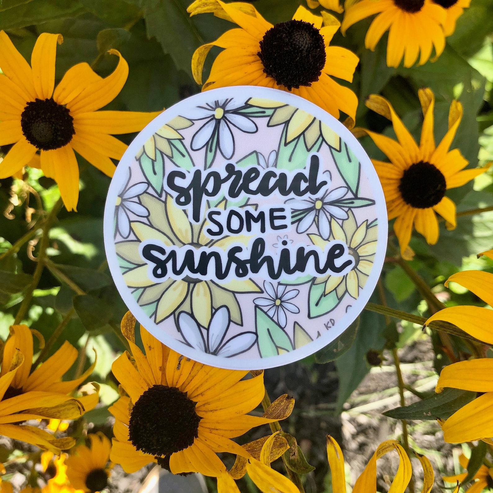 Spread Some Sunshine Vinyl Sticker 3in by 3in Positive quote Etsy