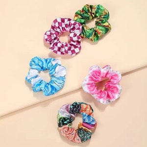 5 pieces Traditional Kimono Scrunchies anime hair tie Cosplay Fashion