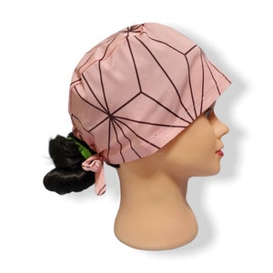 Unisex Traditional Japanese Pink Kimono Nezuxo big Punishers, Doctors, Veterinarian, Dentist, Chef, Nurse, Medical Hat Cooker kitchen cap