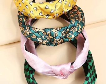 Kimono japonés tradicional, diadema de moda para Cosplay, aro para el pelo anudado cruzado, accesorios para el cabello, diadema dura