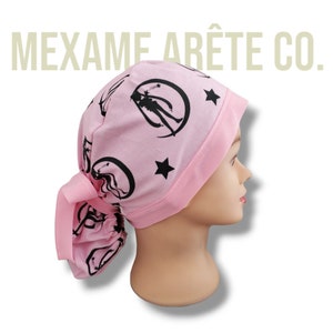 Pink Silhouette Kawaii Scrub Cap Doctors, Veterinarian, Dentist, Chef, Nurse