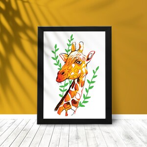 Artistic Print / Illustration / Animal / Giraffe / African Animals / Graphic / Wall Art