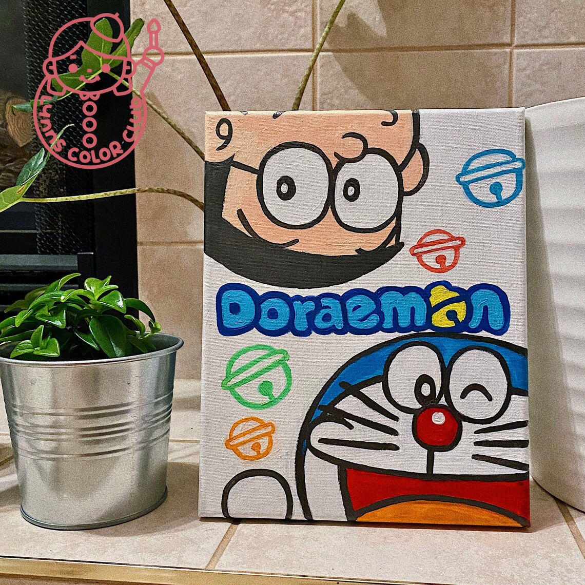 Doraemon Acrylic Painting 8x10 Etsy