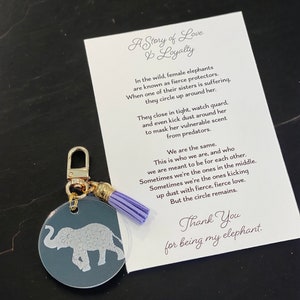 Friendship Keychain, Elephant Keychain, A Story of Love and Loyalty Keychain, Friend Keychain, Best Friend Gift