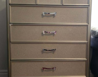 Vintage Style Gold Chest of Drawers with Multiple Drawers