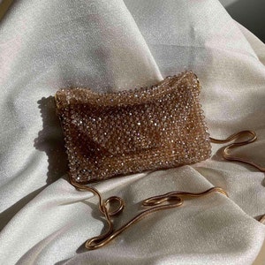 Handcrafted "Honey Gold" Purse Made Entirely from Austrian Crystal