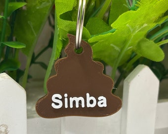 Customized Dog Tag - Poo Dog Tag | 3D Printed | Dog Accessory - Personalized Dog Tag - Animal Tag - Pet Tag