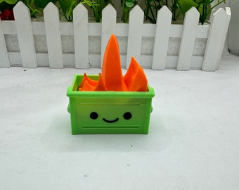 Dumpster Fire | 3D Printed | Desktop Display - Office Decor - Desk Decor - With/Without LED Light
