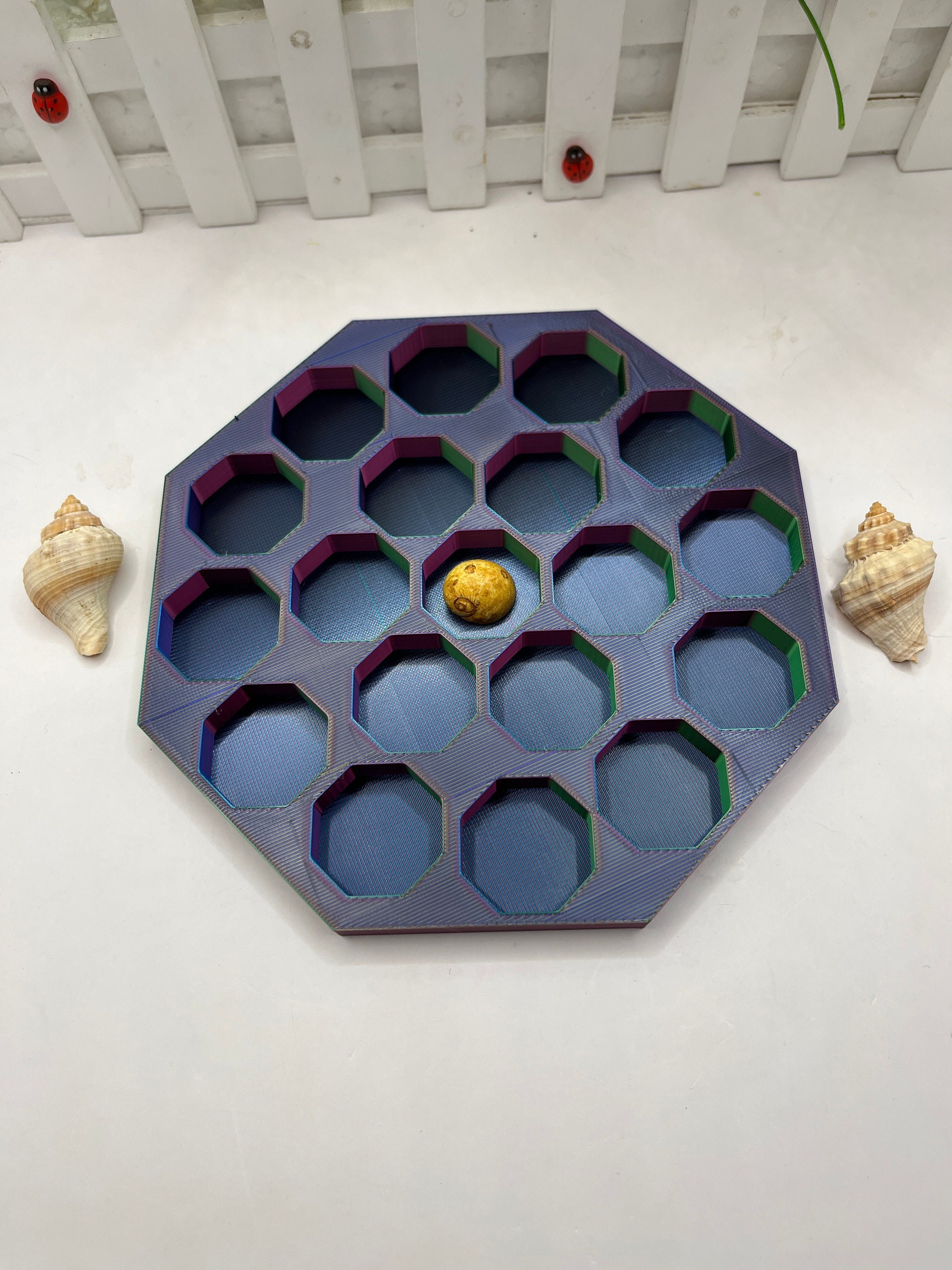 Hermit Crab Feeding Dish | 3D Printed | Octagon Feeding Dish - Hermit Crab Accessory - Multiple Feeding Spaces