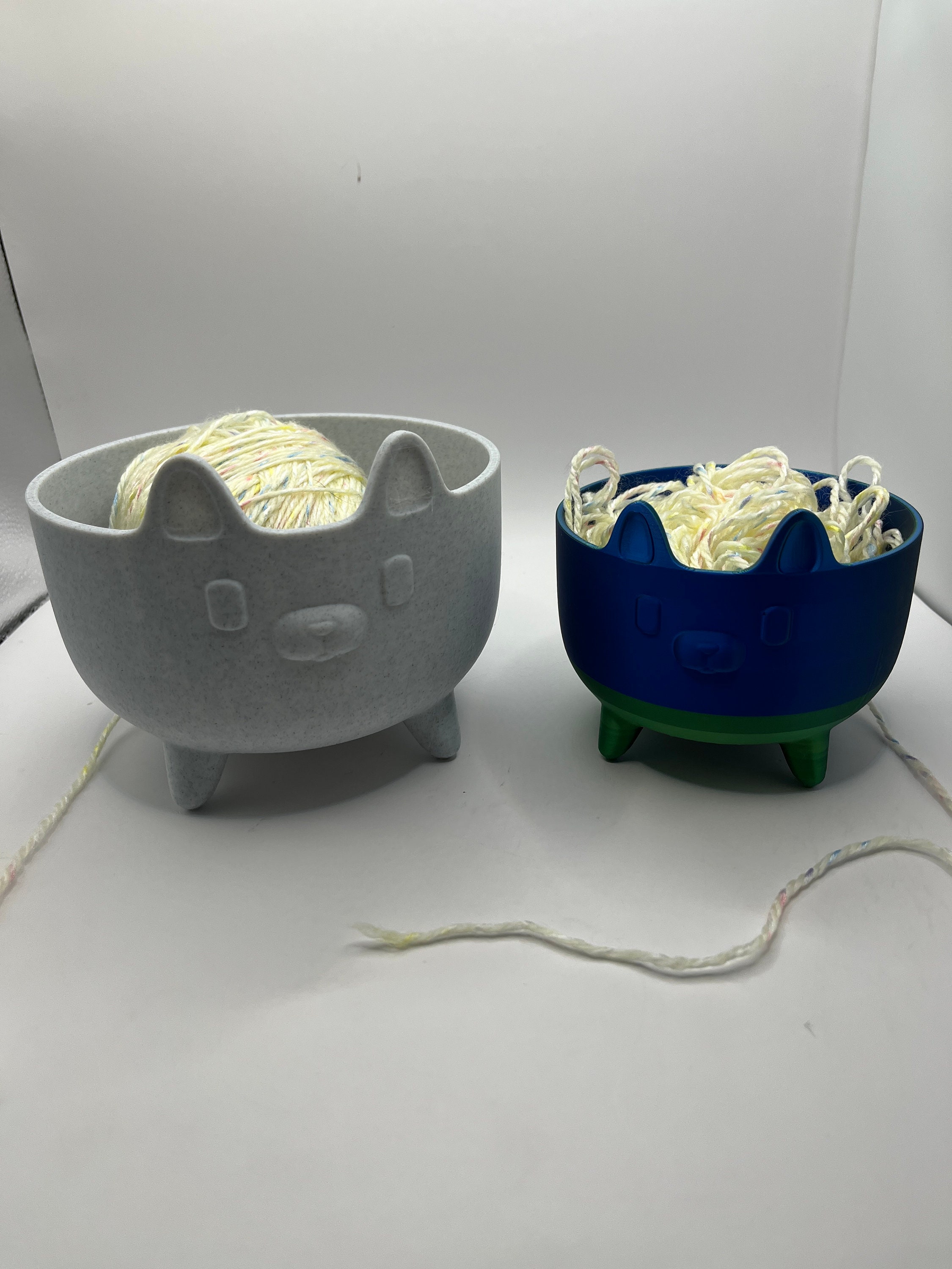 Adorable 3D Printed Cat Wool Yarn Bowl