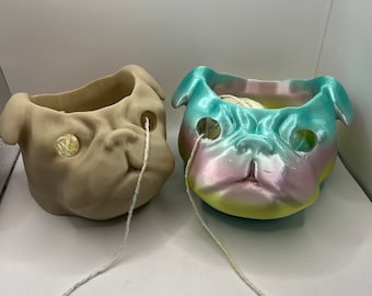 Pug Yarn Bowl | 3D Printed | Yarn - Crochet Accessories