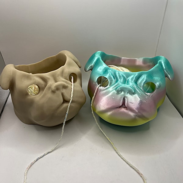 Pug Yarn Bowl | 3D Printed | Yarn - Crochet Accessories