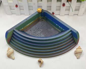 Hermit Crab Corner Pool | 3D Printed | With Bubble Bar - Hermit Crab Accessory