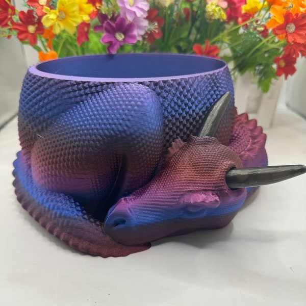 Horned Dragon Yarn Bowl  | 3D Printed | Dragon Yarn Bowl With Horns - Hobby Knitting - Crochet - Dragon Bowl - Dragon Decor - Fantasy Decor