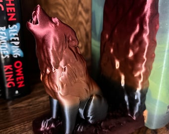 Wolf Book End - Large Book Nook | 3D Printed | Book Shelf Decor - Book End Decor - Fantasy Decor