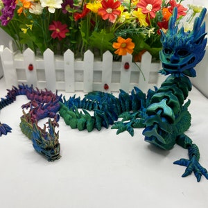 Flexi Print-in-place Imperial Dragon STL File for 3D Printing 