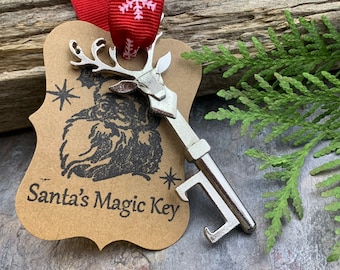 Llave Mágica De Papá Noel, Adorno De Árbol De Navidad, Llave De Reno Plateado, Abrebotellas, Llave De Iglesia, Relleno De Medias, Cinta De Copo De Nieve, Regalos Para Hombres