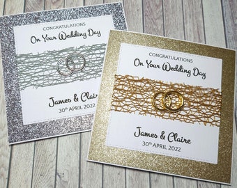 Handmade Wedding Card, Personalised Wedding Card, Congratulation on Wedding Day, New Married Card, Wedding Money Wallet, Gift/Voucher Card