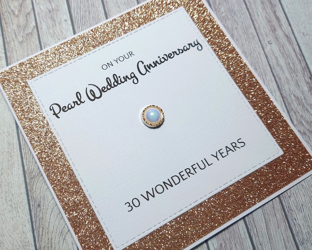 Handmade Pearl Anniversary Card, 30th Anniversary Card, Pearl ...