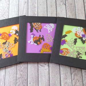 Carte d'Halloween shaker fait main, citrouille d'Halloween, fantôme d'Halloween, toile d'araignée d'Halloween, carte d'Halloween drôle, jeu de cartes d'Halloween