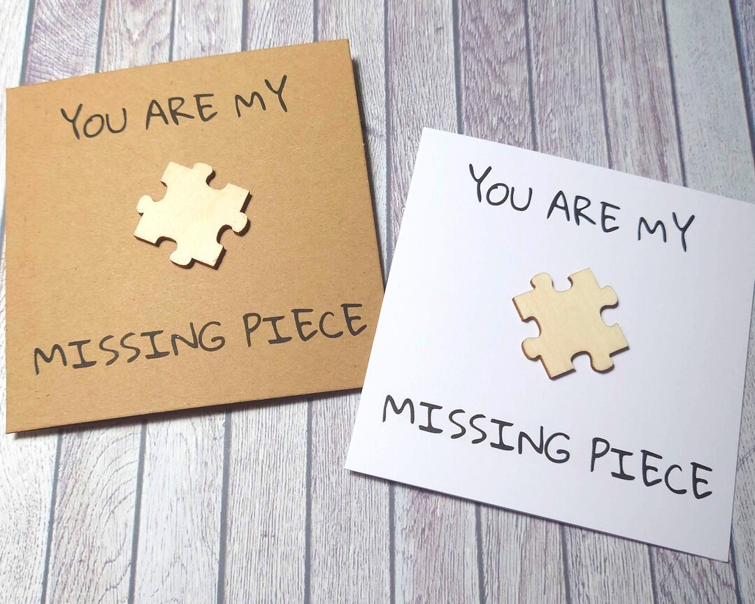 Handmade Puzzle Card Missing Piece Card You Are My Missing Etsy UK