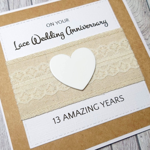 Personalised 13th Wedding Anniversary Gift Lace Wedding Etsy
