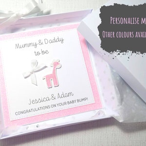 Cartão personalizado feito à mão para mamãe e papai, cartão para novos pais em caixa, cartão personalizado para felicitações de gravidez, cartão para futuros pais
