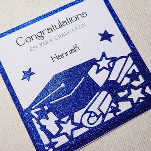 Carte de remise de diplôme personnalisée faite main, carte de remise de diplôme de luxe, breloque casquette de remise de diplôme, carte de fin d'école, carte de félicitations