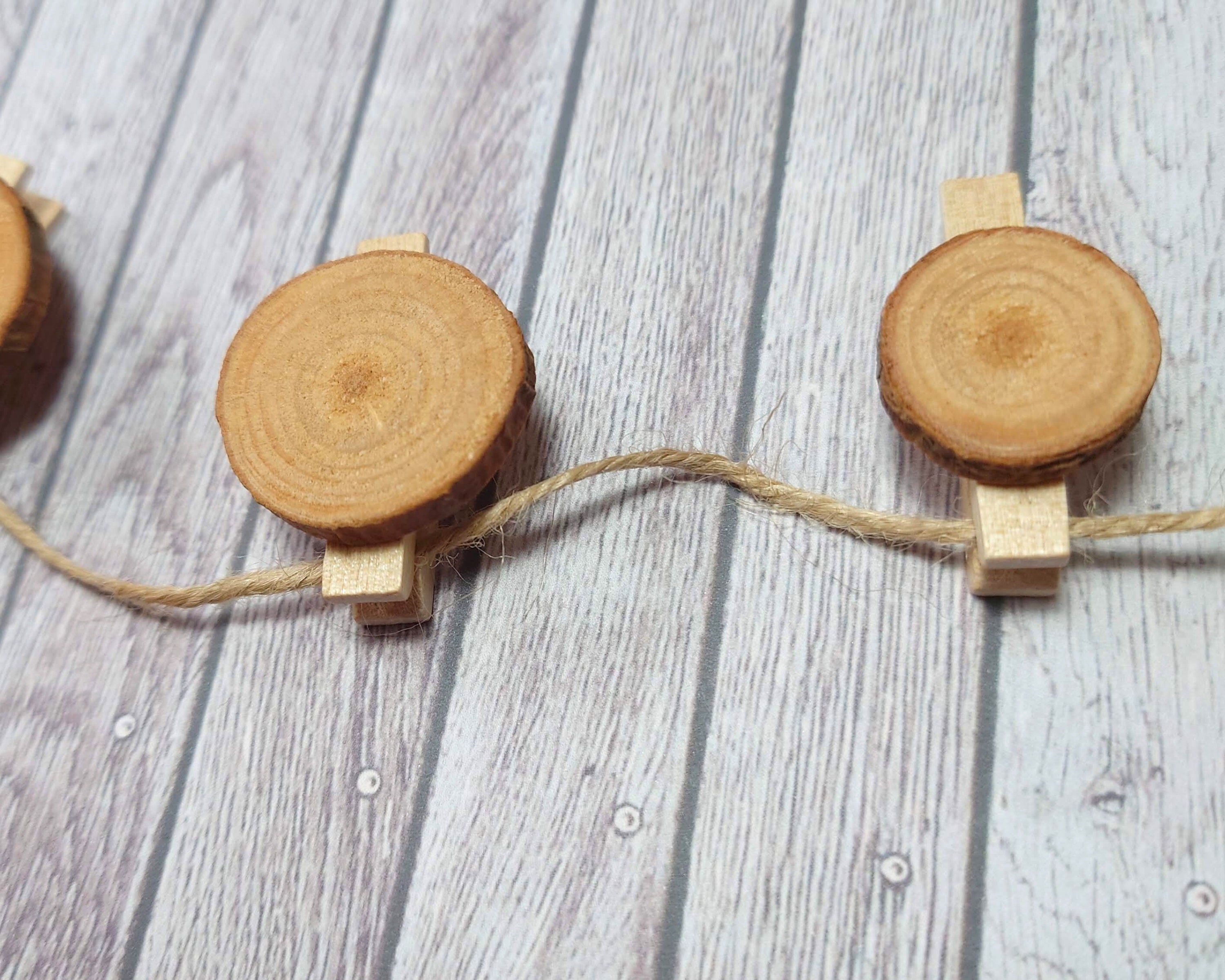 Peg Bunting With Wooden Slices Card Hanging Kit Wooden Photo Etsy UK