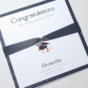 Tarjeta de graduación personalizada hecha a mano, tarjeta de graduación de lujo, dije de birrete de graduación, tarjeta de fin de curso, tarjeta de felicitación