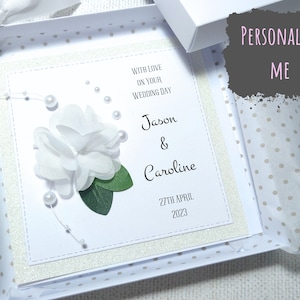 Handmade Personalised Boxed Wedding Card, Personalised Wedding Card, Wedding Anniversary, Luxury Wedding Card, Newlyweds Card