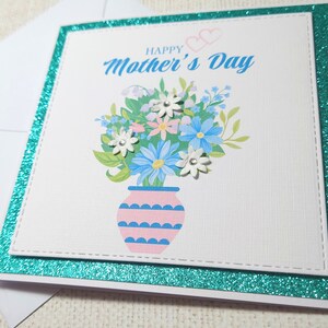 Handgemachte Muttertagskarte, Karte für Mama, Blumenkarte für Mama, Glückliche Muttertagskarte, spezielle Mamakarte, Blumenstraußkarte für Mama