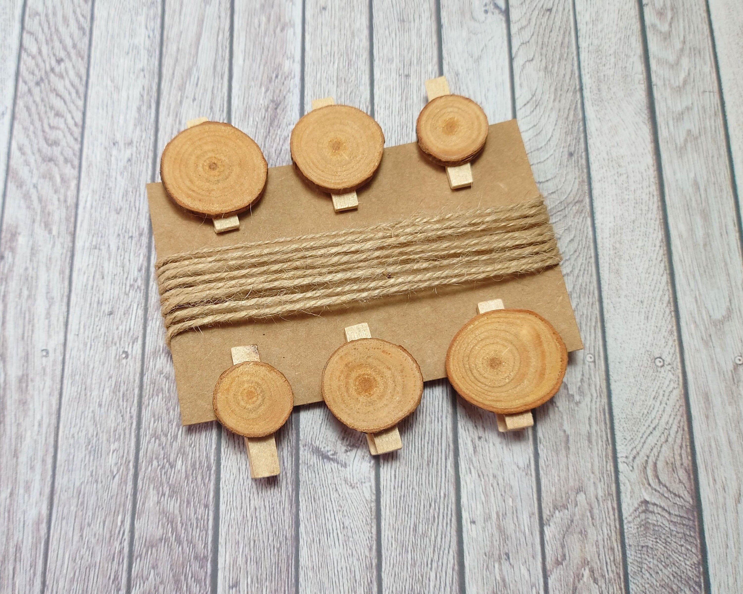 Peg Bunting With Wooden Slices Card Hanging Kit Wooden Photo Etsy UK