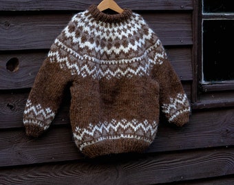 Icelandic sweater, adult, unisex, Lopapeysa, wool sweater, winter
