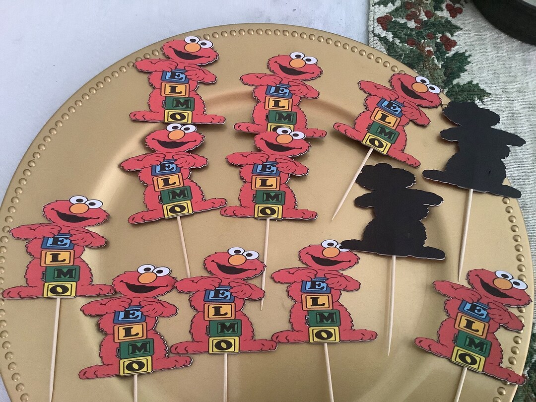 Elmo Cupcake Toppers. Etsy