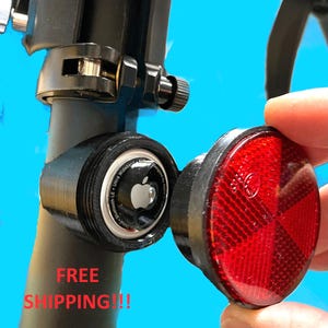 AirTag (Red/White) Reflector eBike mount. ADD safety and security to your bike. **Designed and Made in the USA**