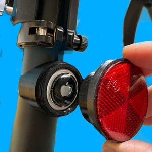 AirTag (Red/White) Reflector eBike mount. ADD safety and security to your bike. **Designed and Made in the USA**