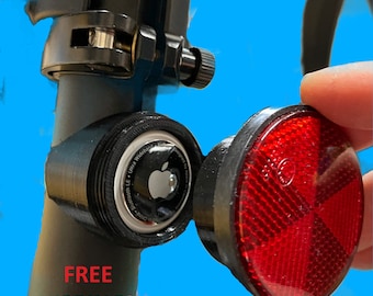 AirTag (Red/White) Reflector eBike mount. ADD safety and security to your bike. **Designed and Made in the USA**