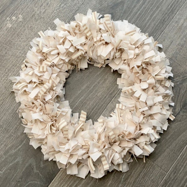 Muslin and cream rag wreath