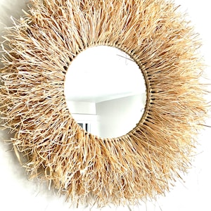 Boho raffia mirror wreath
