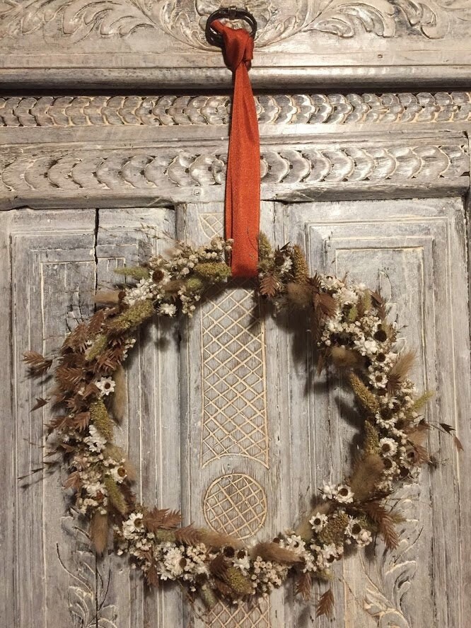 Loreiley -Couronne de Fleurs Séchées à Suspendre