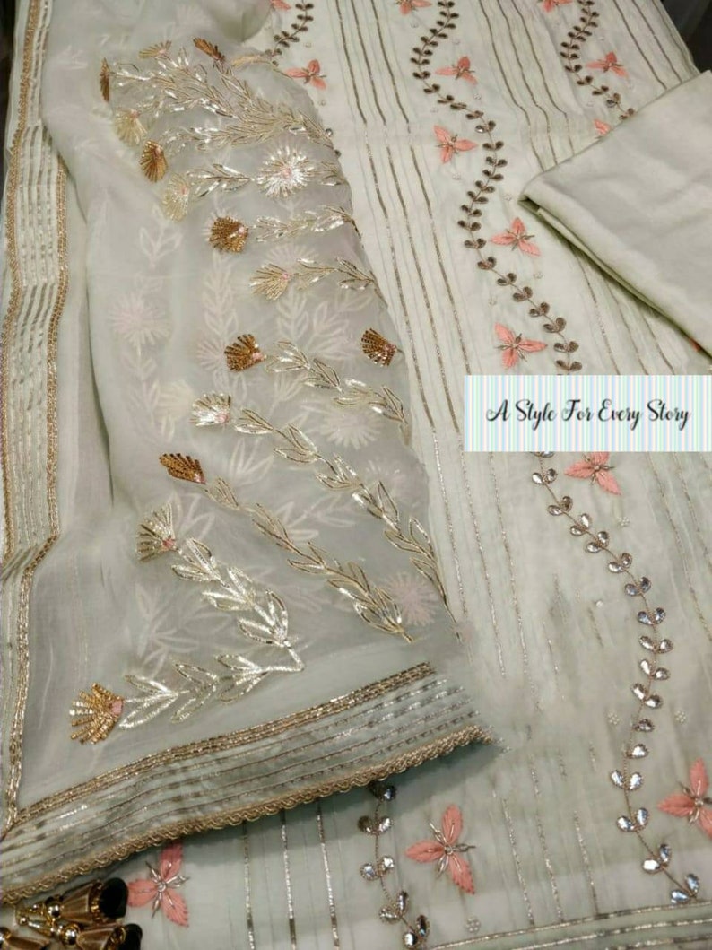 ATHARVA Hand Embroidery Salwar Kameez/embroidery Jaal Shirt in - Etsy