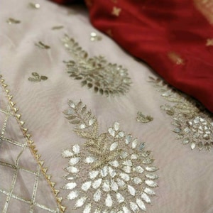 ATHARVA Hand Embroidery Indian Salwar Kameez/Chanderi Silk/Brown/Banarsi Silk Dupatta/Custom Stitch Unstitch/Churridar/Plazo/Anarkali/CH1560