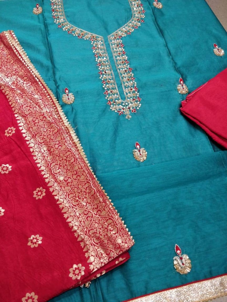 ATHARVA Hand Embroidered/indian Salwar Kameez W/ Embroidered Etsy UK