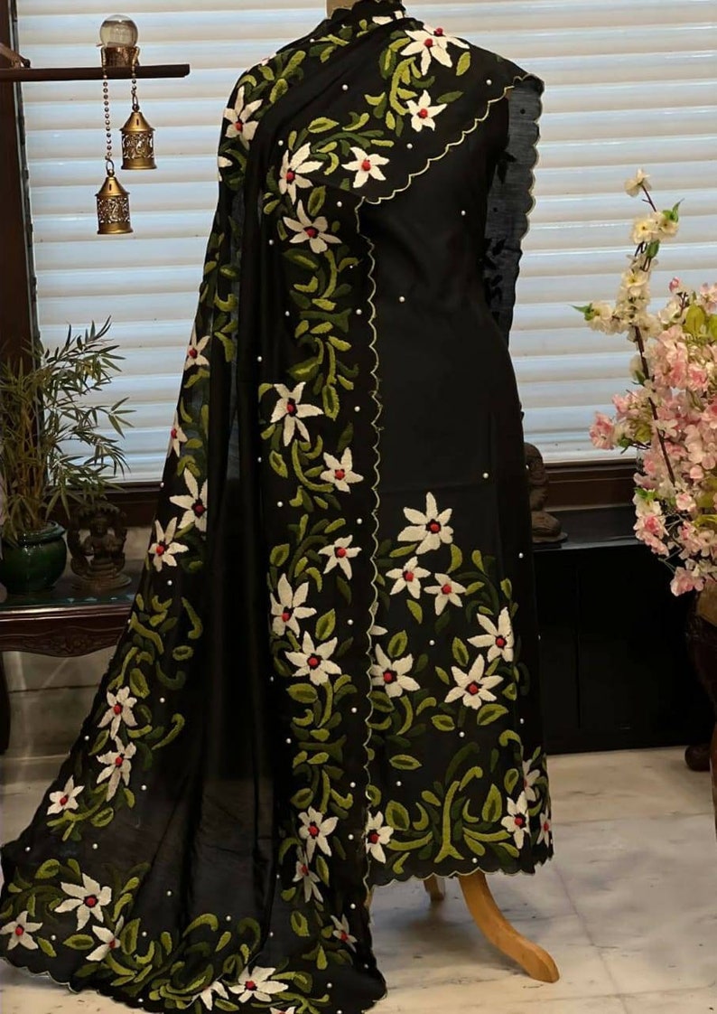 ATHARVA Hand Embroidery Salwar Kameez/chanderi Shirt & Etsy