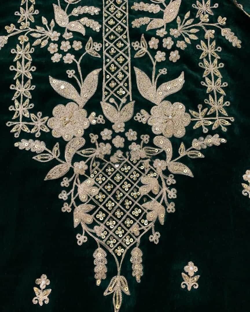 ATHARVA Hand Embroidery Salwar Kameez/velvet Embroidery Shirt