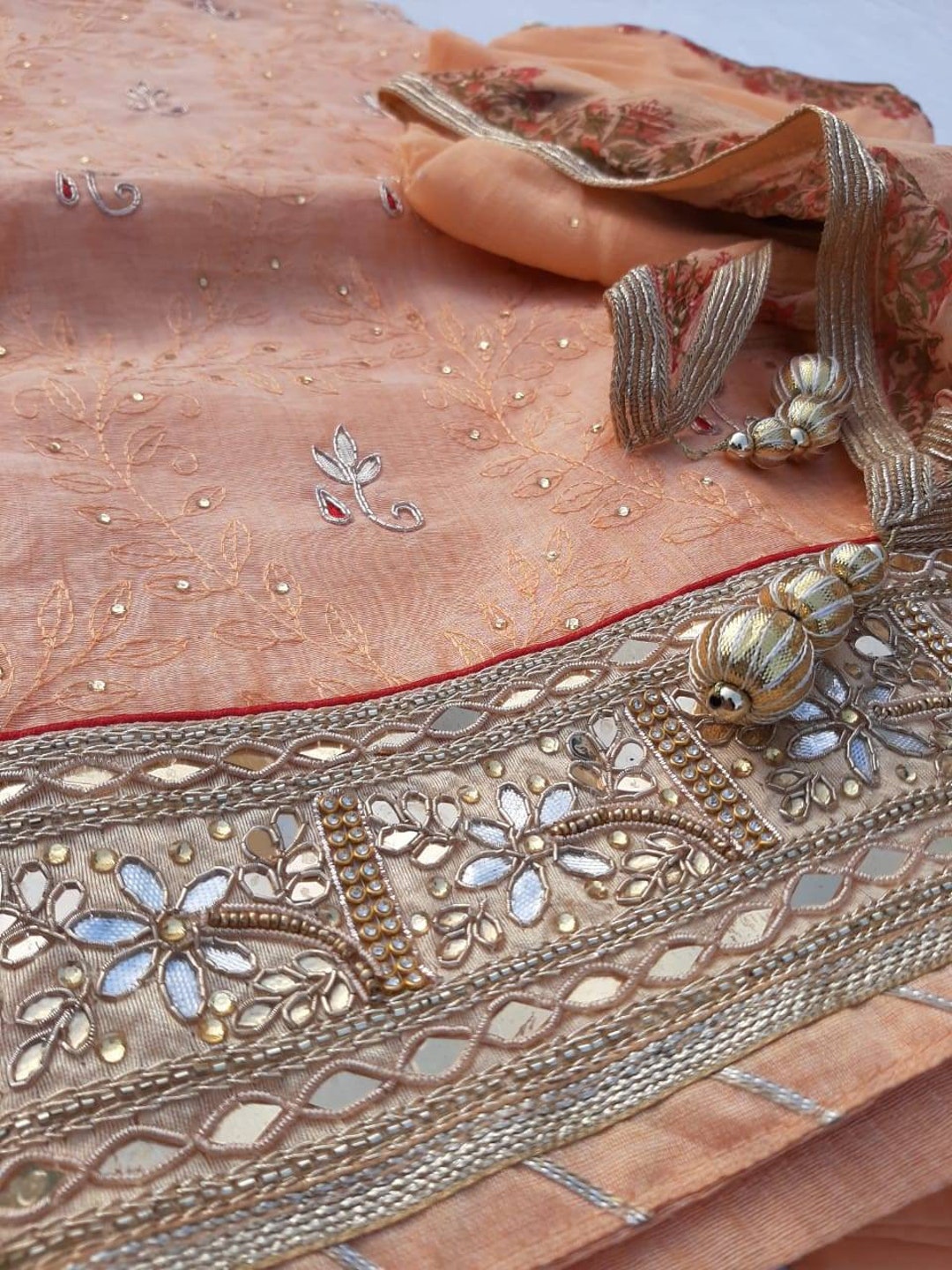 Atharva Salwar Kameez, Beautifully Hand Embroidered Jaal and Border on ...