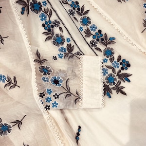 Parsi Gara Embroidery Chanderi Silk Salwar Kameez: Handcrafted Indian Suit